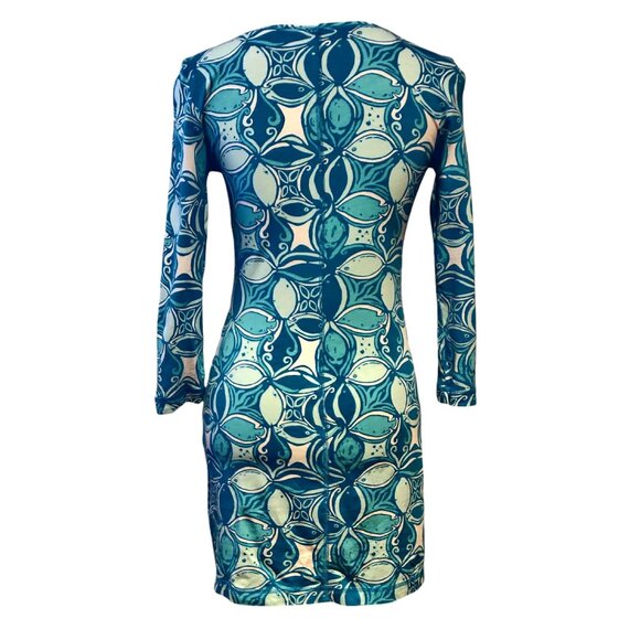 Lilly Pulitzer Womens Size XS Blue Juliet What A Racquet Fish Print Dress Flaw - Picture 3 of 10